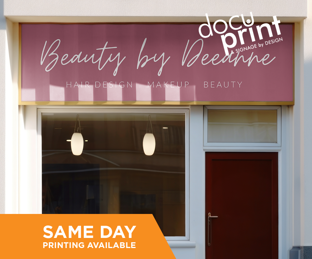 ACM outdoor business sign featuring a beauty shop, custom designed and printed by Docuprint in Fremantle, Perth, Australia