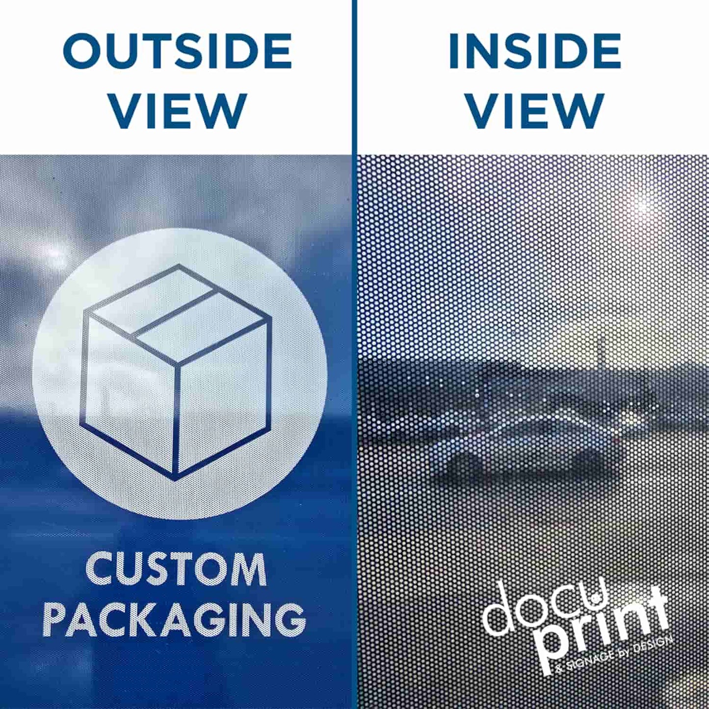 One Way Vision Sticker designed and printed by Docuprint, applied on a business window in Fremantle, Perth, Australia