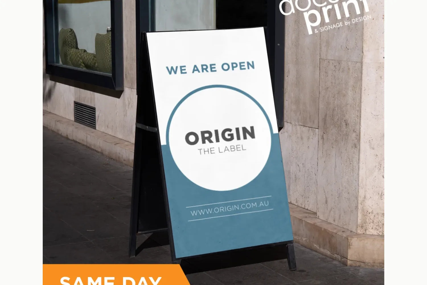 A-frame sign with fixed aluminium panels
