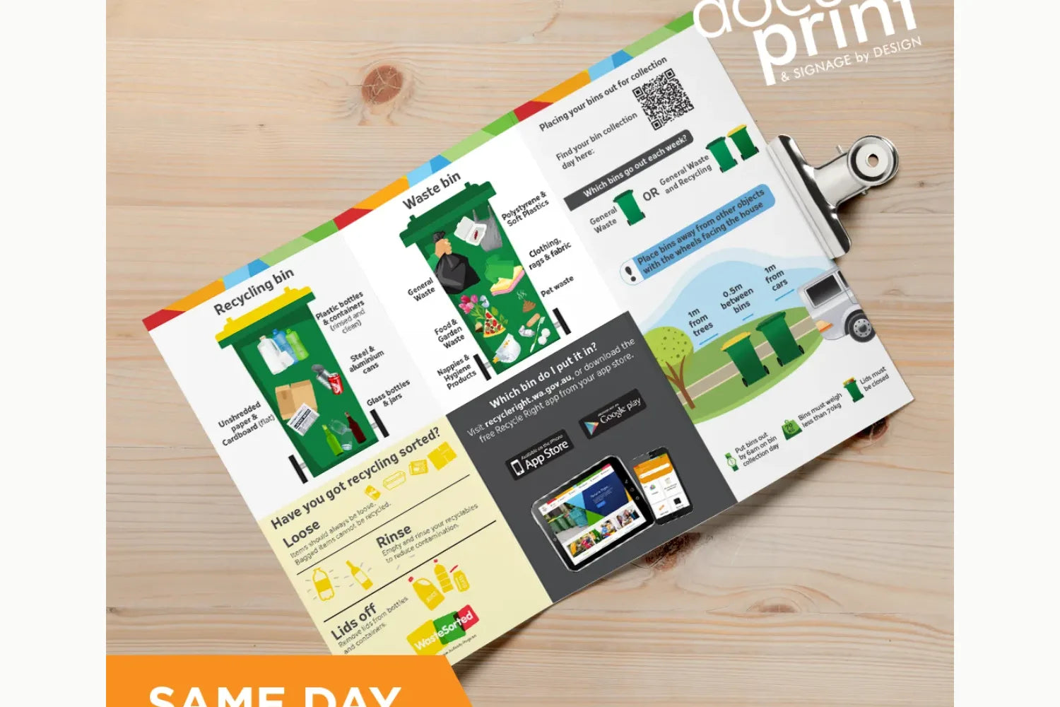 DL trifold brochure printed full colour