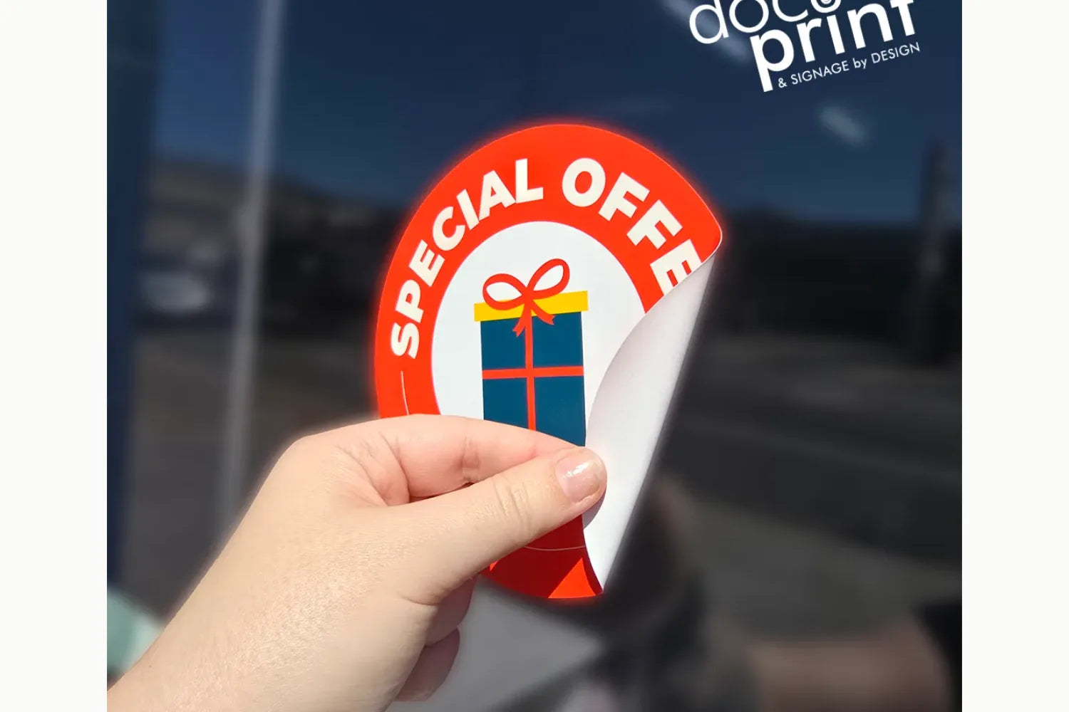 Static cling window decals printed full colour